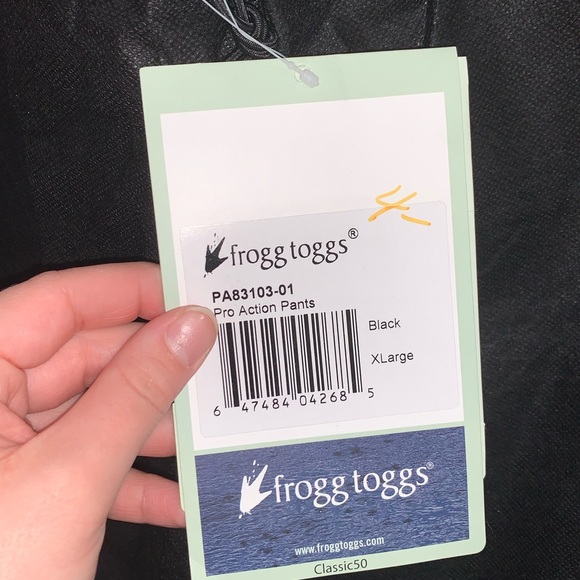 Frogg toggs NWT black Lightweight waterproof pro action rain pants size XL - Picture 4 of 6